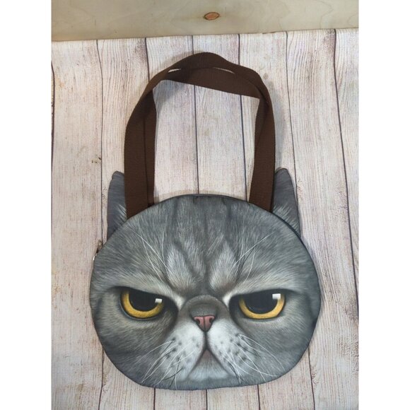 WO 2 X KITTY Grumpy Cat Bag High Definition Real Graphics Shoulder Bag - Picture 3 of 11